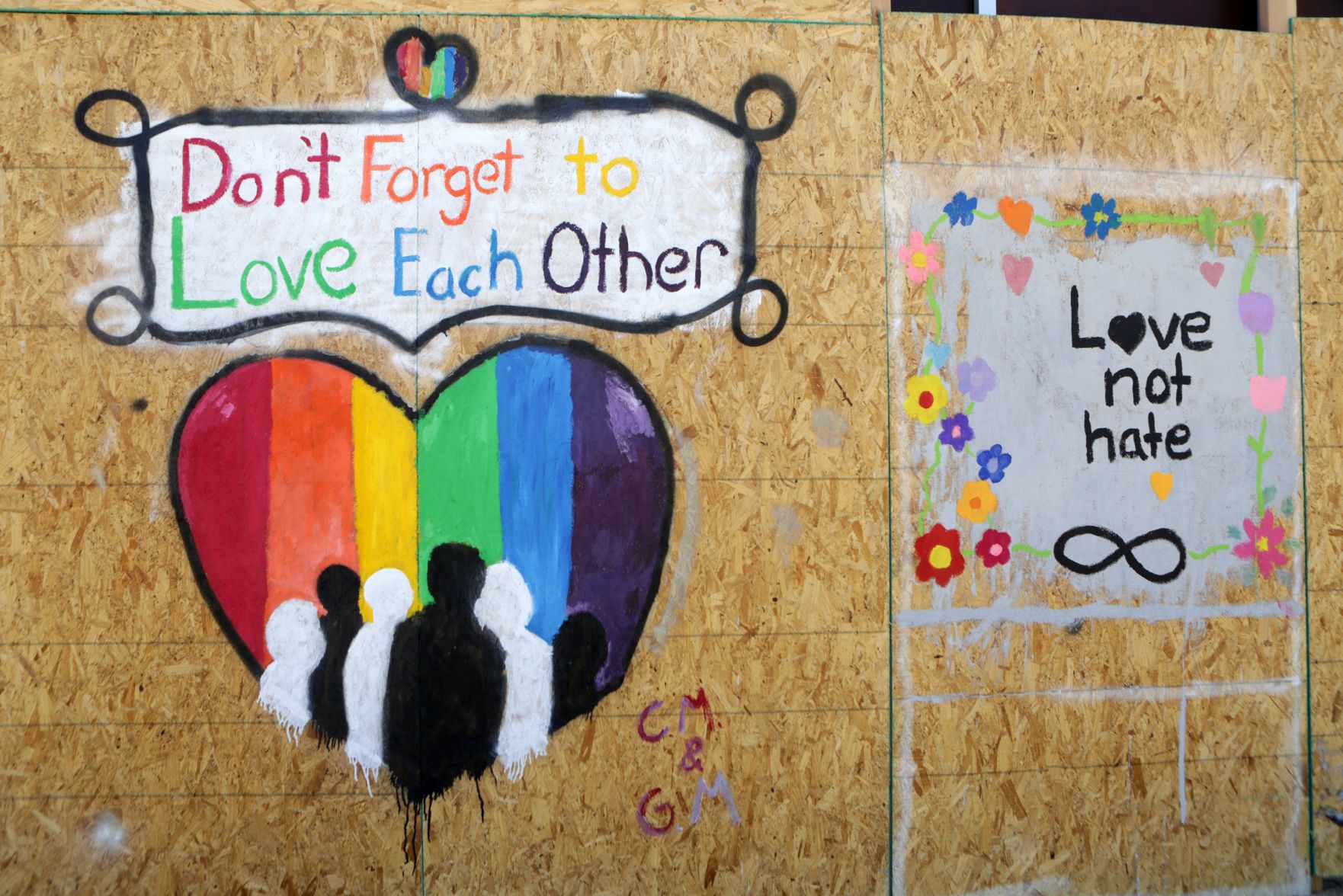 Black Lives Matter painted boards